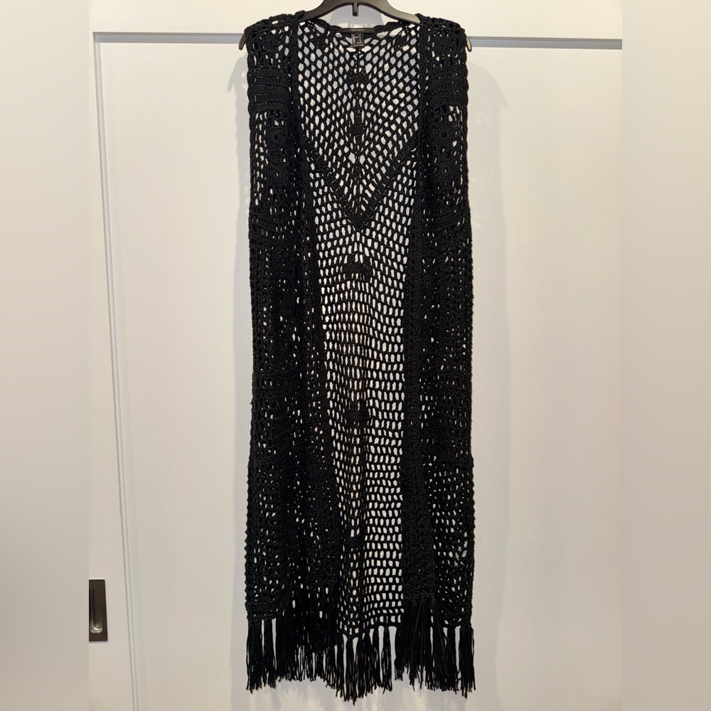 Black Crochet Kimono